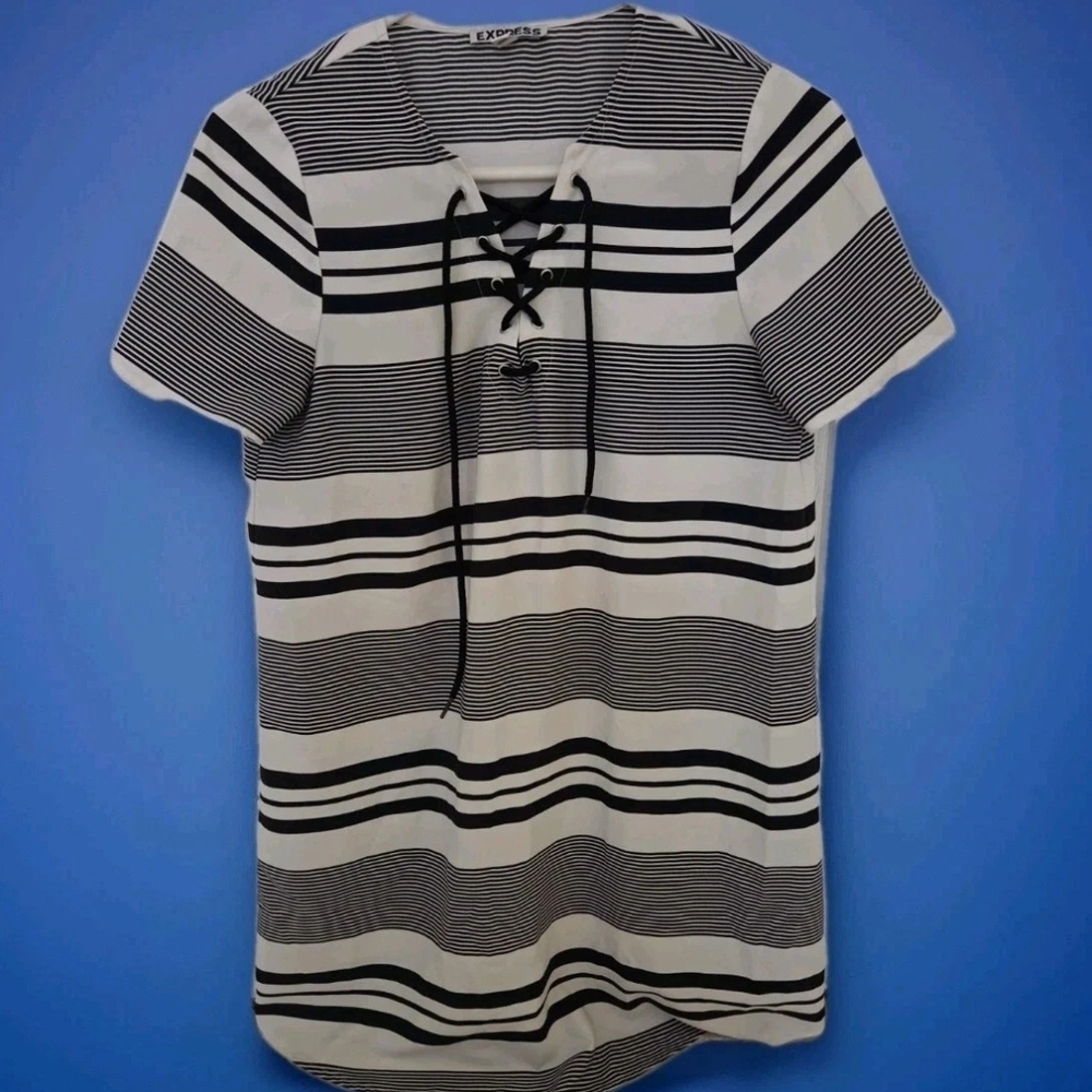 Express Monochrome Striped Top